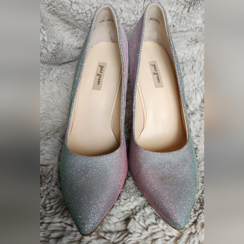 Paul Green Designer Iridescent Silver Heels - uk Size 6.5, us size 9 Worn 1 Time - Picture 7 of 13